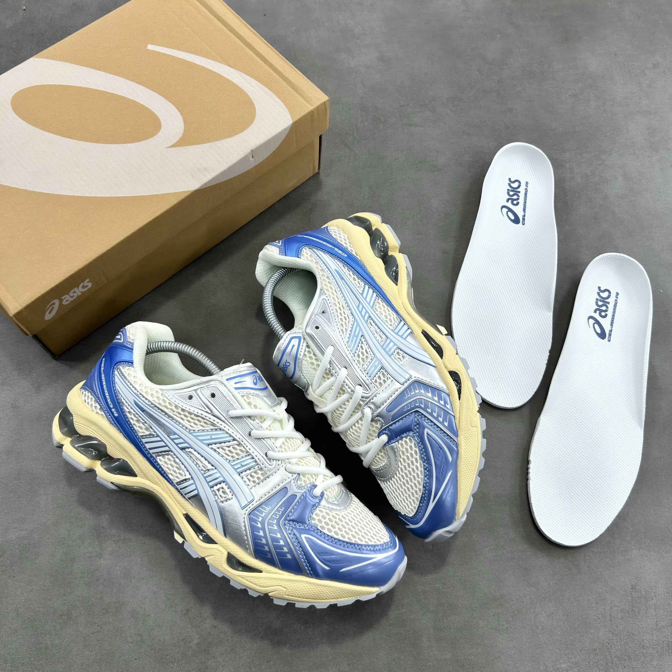 ASICS GEL KAYANO 14 ‘CREAM METALLIC DENIM BLUE’ SNKS”
